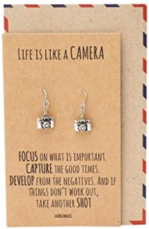 Quan Jewelry Cute Vintage Camera Miniature Jewelry for Women, Photography Gifts (Earrings)