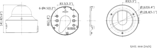 Hikvision DS 2CD3D46G2T IZMSU 2.8 12mm C Dôme Caméra de sécurité IP Intérieure et extérieure 2688 x 1520 pixels Plafond Neuf - vue 6