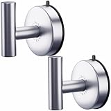 DGYB Large Suction Cup Hooks for Shower Set of 2 Brushed Nickel Towel Hooks for Bathrooms Wall Mounted SUS 304 Stainless Steel Modern Coat Hook 15 LB Shower Suction Hooks