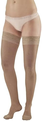 Ames Walker AW Style 8 Sheer Support 20-30mmHg CT Thigh Highs w/Band Nude Xlarge