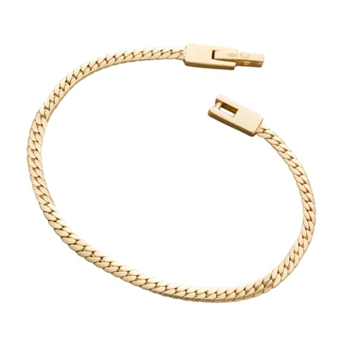AndreAngel 18K Gold Melted Over Titanium Alloy Vine Chain Link Bracelet Unisex Women Men Waterproof Adjustable High-Polished Finish Comfort Fit Tarnish Resistant Design A73