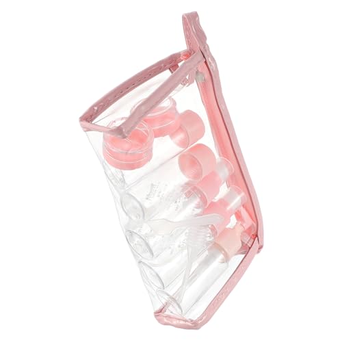 OUNONA Botellas Para Cosméticos Reutilizables Rojas Kit Portátil Para Almacenamiento De Lociones y Cremas Botellas Selladas Para Viaje y Cuidado Piel