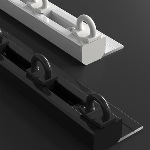Riel para Cortinas Invisible Ultra-Fino, Sistema De Rieles para Cortinas Auto Adhesivo para Montaje En Techo, Deslizamiento Silencioso, Barra para Cortinas para Salones(Blanco,1.10 m/3.6 FT)