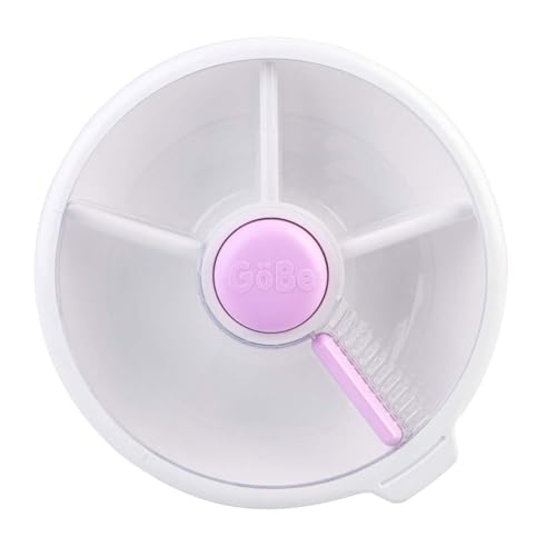 GoBe Grand récipient à goûter réutilisable pour enfants avec distributeur à 5 compartiments et porte coulissante | Sans BPA et PVC | Passe au lave-vaisselle | Pas de déversement, étanche