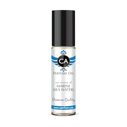 CA Perfume Originals Marine Sea Water Unisex Fragrance Oil Aromatic Scent Long Lasting Perfumes for Women &amp; Men Travel Size TSA Ready Mini Parfum Body Oil Roll-on 0.33 Fl Oz 10ml