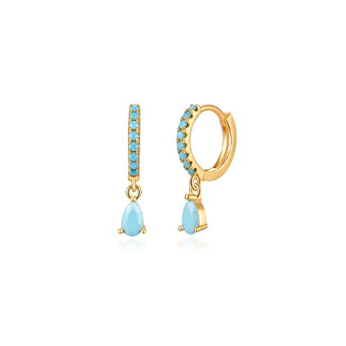 Petite boucle d'oreille turquoise bohême en argent pour sublimer vos étés
