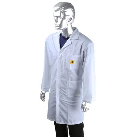 RS PRO Bata de laboratorio unisex, algodón, poliéster, blanco, protección ESD, talla XXL