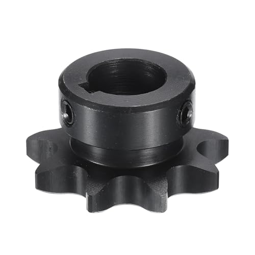 Image of uxcell #40 Chain Roller Sprocket B Type, 5 /8 inch Bore 9 Tooth Single Strand Chain Sprocket, Carbon Steel, Keyway with Set Screws