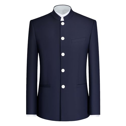 Ensemble tunique chinoise ajustée en tissu noble pour costume chic homme