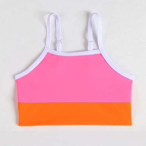 Little Girl Swimsuit Casual Swimwear Kids Two Piece Color Block Bathing Suits Beach Bikini Set 3-8 Years4