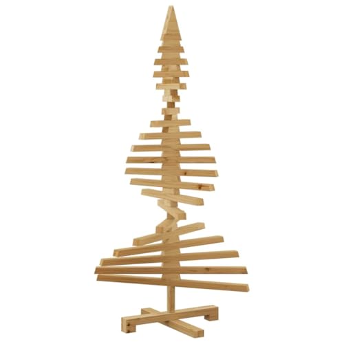 Sapin de Noël en bois 120cm pin massif marron intérieur extérieur protégé - 6