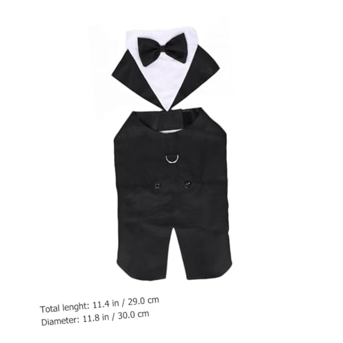 Disfraz formal para perro POPETPOP con moño, talla S miniatura 2