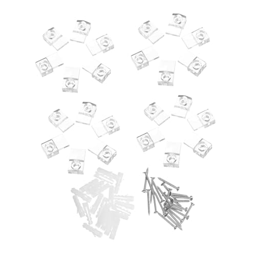 HOLIDYOYO 20 Set Garderobsspegel Klara Spegelhållare Clips Glasplatta Clamp Spegel Väggfästen Spegel Väggklämmor Glas Retainer Clips Väggmonterade Spegel Clips Spegel Hörnfästen