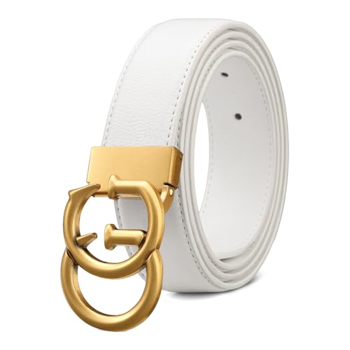 Image of Mens Microfiber Synthetic Leather Belt for Men - Adjustable Strap with Gold Buckle, Belt for Business & Casual