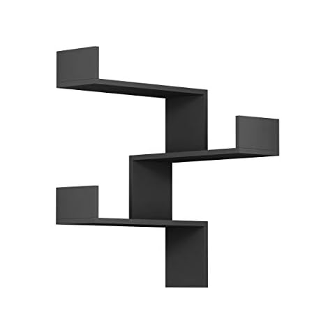 Hocuspicus 3 Tier Corner Bookshelf for Living Room, Office and more. Easy to Assemble Corner Unit. 60 x 90 x 22 cm (Anthracite) Cover