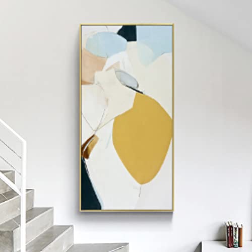 Décoration murale salon avec triptyque géométrique abstrait 30x60cm