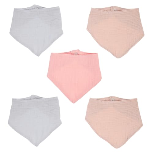 5pcs Bandana Bibs Soft Cotton Yarn Bibs for Newborns Super Absorbent and Comfortable for Feeding and Drooling Design for Easy Wear Mixed Colors