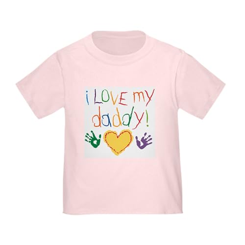 CafePress I Love My Daddy Toddler T Shirt Toddler Graphic Tee, 100% Cotton Pink