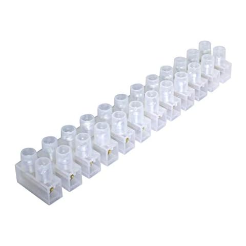 UKCable-Ties 12 Way Electrical Connector Strips 30 Amp Terminal Blocks Wire Joiner Cover
