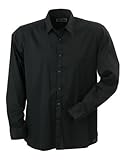  Mens Shirt Slim Fit Long  talliertes Cityhemd für Herren, Größen:3XL;Farbe:black