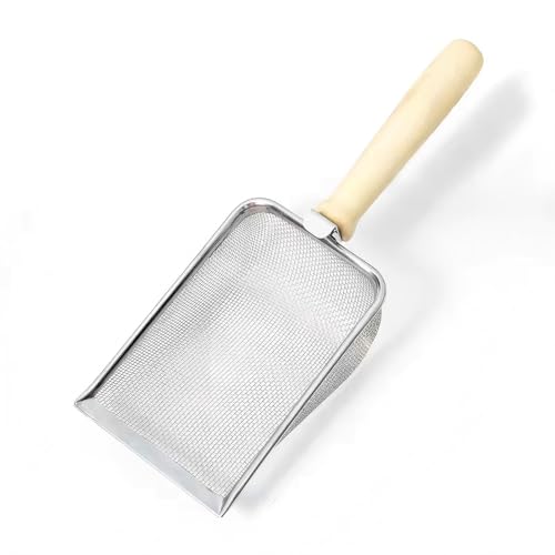 猫砂シャベル細孔小顆粒木柄ステンレスシャベル猫トイレシャベル