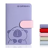 BOBO RABBIT Blank Journal Small Pocket Leather Notebook No Lines for Drawing Plain Sketch Book Cute Cartoon Capybara Unlined Journal for Travel Work School, 200 Pages, 3.7