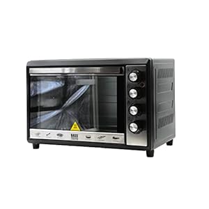 BASS POLSKA mini-oven met draaispit 48L, tot 230°C, kleine oven, oven, pizzaoven, rooster – bakplaat – fruitdroger, kleine keukens