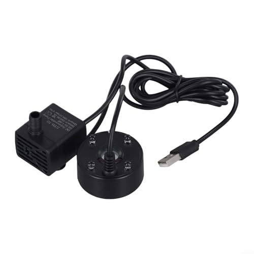 Zeroupshop Water Pump Atomizer All-in-one Machine, With 4 LED Colored Lights 5V USB Water Fountain Pond Fog Machine(Black)