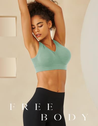 Image of SIMIYA Sports Bras for Women, Yoga Comfort Seamless Wireless Sports Bra
