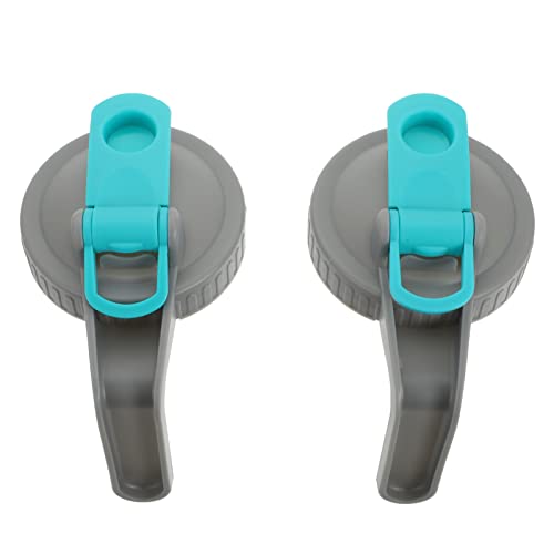 DOITOOL 2 Pcs Jars Cap with Handle Wide Mouth Jar Flip Cap Lids Fruit Covers Leak- Proof Seal and Easy Pour Spout for Wide Mouth Jars (Jar Not Included)