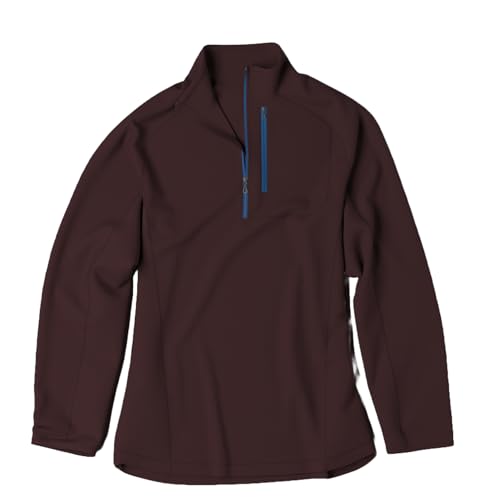 Orvis Horseshoe Hills Fleece 1/4-Zip Men's Athletic-Sweatshirts, Warm Windbreaker with Raglan Sleeves, Checkered Fleece Back, Raisin/Bue Jay - Large