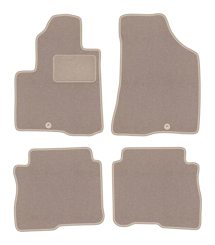 Tapis auto en velours beige haut de gamme pour Santafe II
