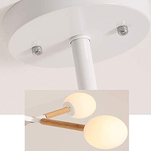 Accesorio de luz de techo moderno Sputnik madera blanca 3 luces 8