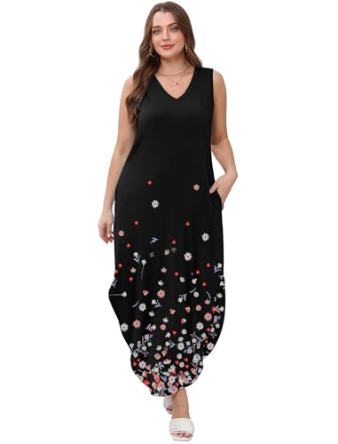 Image of Sampeel Summer Dresses Maxi Dress Vacation Beach Sundresses 2025 with Pockets