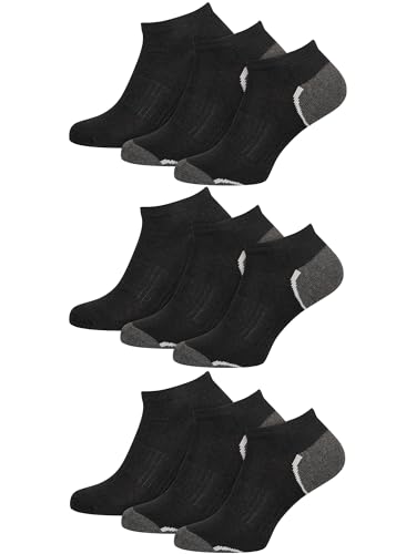 Nur Die 9er Pack Sneaker Sport aus atmungsaktiver Baumwolle kurze Sportsocken mit gepolsterter Sohle Unisex Damen Herren