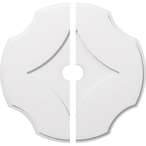 Ekena Millwork CMP26PL2-03000 Percival Architectural Grade PVC Contemporary, Two Piece Urethane Ceiling Medallions 26"OD x 3"ID x 9"C x 1"P