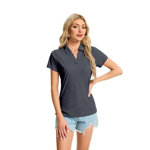 Image of Women's Polo Shirts Short Sleeve Quick Dry UPF 50+ Sun Protection Golf Tops