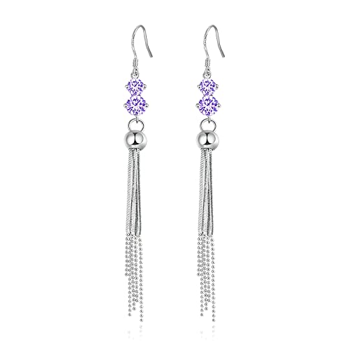 Descubre la mejor manicura y pedicura de LugoPulsa aqui 👈🏼 y pide cita Pendientes-mujer-con-borlas-colgantes-pendientes-estrellas-largas-pendientes-de-mujer-S925-pendientes-mujer-plateadas-de-baja-alergias-regalo-boda-San-Valentin-aniversario-cumpleanos-morado-dia-madre