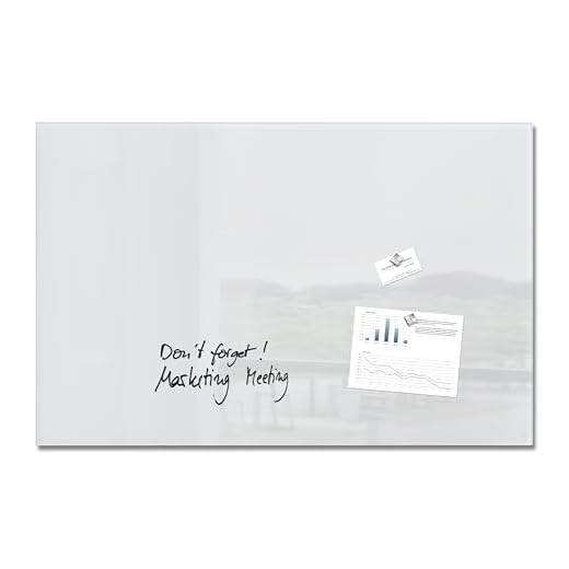 SIGEL GL141 Pizarra magnética de cristal, 100 x 65 cm, blanco puro - Artverum