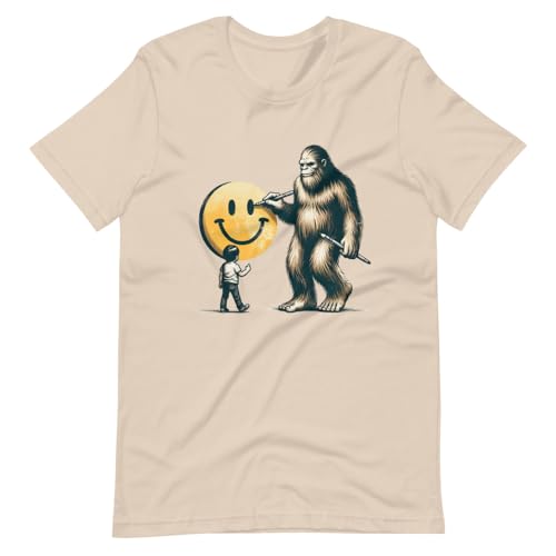 Art fantaisie et T-shirt vintage mythique Bigfoot écru pour look urbain