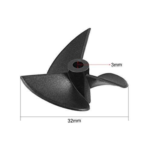Hélice RC Boat CCW CW, eje de 3mm, hélice giratoria negra, accesorios Hélice RC Boat CCW CW, eje de 3mm, hélice giratoria negra, accesorios
