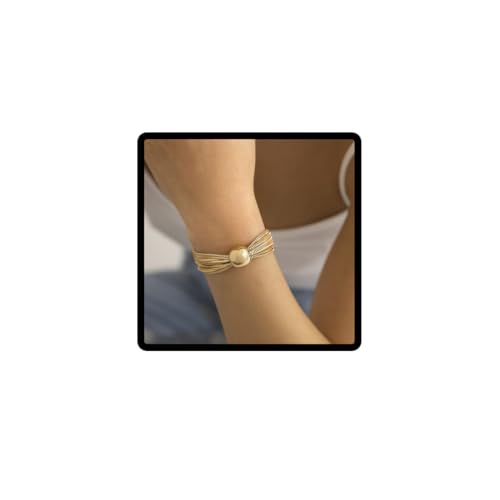 Carufin Collar con colgante de esfera de hip-hop, pulseras de gargantilla gruesa multicapa, cadenas gruesas, joyería para mujeres y niñas, talla única, Metal