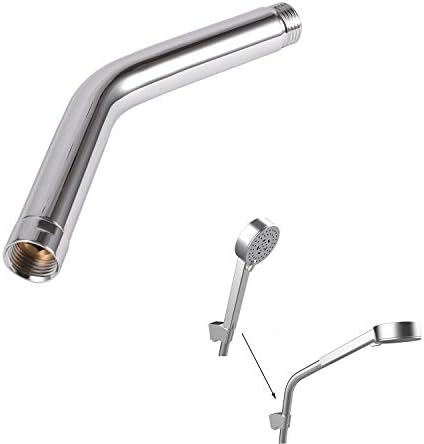 Maxforyou Curved Forward 20cm Universal G1/2" Handheld Shower Extra Hose Pipe for Shower Head and Hose Extension Arm