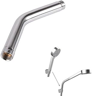 Maxforyou Curved Forward 20cm Universal G1/2" Handheld Shower Extra Hose Pipe for Shower Head and Hose Extension Arm