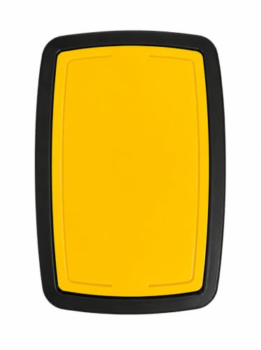 Image of Cello Plastic Swing-Lid Garbage Dustbin 48 Ltr, Black-Yellow