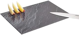 Tempered Glass Cutting Board Non-Slip Worktop Saver Chopping Board Countertop Saver Scratch Resistant Heat Resistant Shatter Resistant Dishwasher Safe 30x20cm Slate Effect
