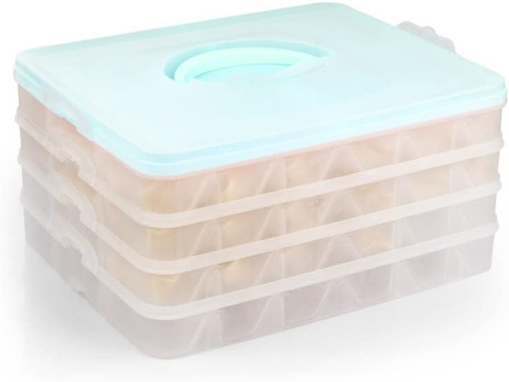 Miniatura 4 de Zerodeko Contenedores de almacenamiento para refrigerador, organizador de bolas de masa hervida de 4 capas, caja de almacenamiento de alimentos