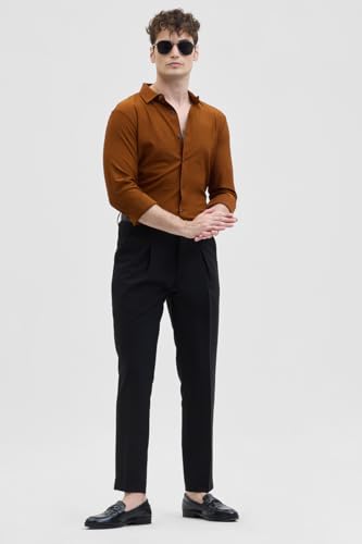 Image of SNITCH PSF Mens Shirts | Slim Fit Design | Poly Blend Fabric, Classic Spread Collar & Full Sleeves, Versatile for Casual & Formal Wear