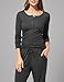 Tommy John Women's Lounge Henley, Long Sleeve Pajama Scoop Neck, Womens Summer Tops Sleepwear Top with Swing Blouse Buttons Up T Shirts, Casual Loose Fit (Charcoal Heather, XL)