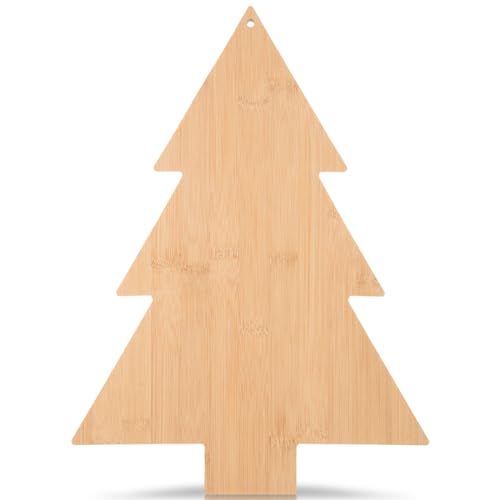 Tabla de Cortar de Bambú con Forma de Árbol de Navidad, Tabla Decorativa para Quesos y Embutidos, Ideal como Regalo para la Navidad o para una Fiesta de Inauguración de Hogar